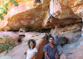 Neil Maru Jnr with his mother Isobel Peters at the remarkable Numbree or Raft Point