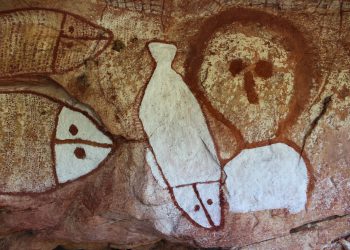 Paleolithic cave art at Numbree, including a sacred Wanjina