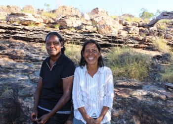 Isobel Peters and her daughter Naomi in country on her Lulim estate