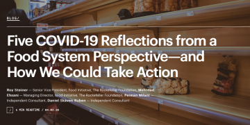 Five COVID-19 Reflections from a Food System Perspective—and How We Could Take Action