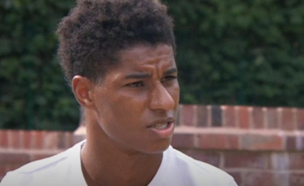 Manchester United and England forward Marcus Rashford says "surely we can all agree" on child hunger.