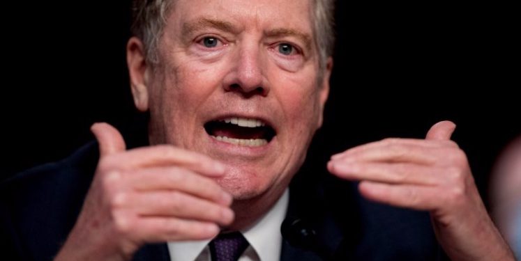 American food: US Trade Representative Robert Lighthizer speaks at a Senate Finance Committee hearing on Capitol Hill, Washington DC, USA, 17 June 2020. [EPA-EFE/Andrew Harnik]