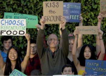Woody Harrelson in Netflix’s ‘Kiss the Ground’ documentary, which explains how soil can help capture carbon, prevent flooding and secure food networks © Big Picture Ranch
