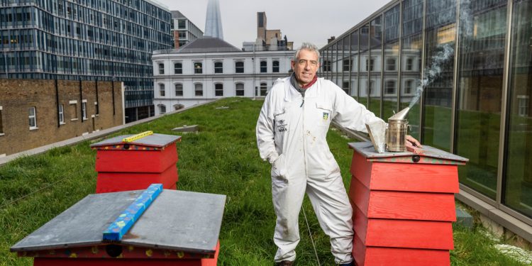 Beekeeper Dale Gibson, at the Hilton London Bankside, warns against ‘beewashing’.