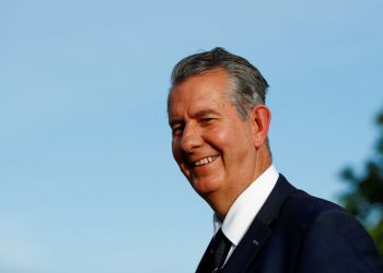 Edwin Poots arrives at the DUP ruling executive meeting to ratify Democratic Unionist Party (DUP) leader designate Sir Jeffrey Donaldson as party leader, in Belfast, Northern Ireland June 30, 2021. REUTERS/Jason Cairnduff/File Photo