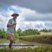 Farmer in Ubud rice fields, Bali