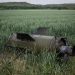 A Russian missile in a winter wheat field in Soledar, in Ukraine’s eastern Donetsk