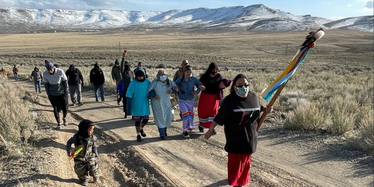 Indigenous communities are raising awareness about how the proposed lithium mine at Peehee Mu'huh (Thacker Pass), NV, will impact their ancestral burial grounds, water resources, and wildlife. Photo by Chanda Callao/ @Peopleofredmountain.